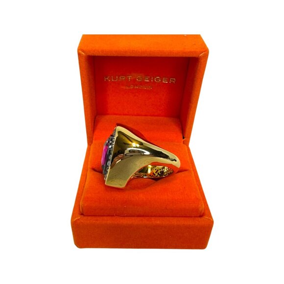 Kurt Geiger Crystal Heart Halo Cocktail Ring (NIB) - Picture 5 of 6